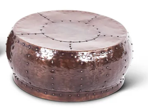 Mesa de centro de tambor de metal tradicional de latón AK con diseño elegante con acabado de cobre para decoración del hogar/adornos de Hotel - Product Image 2