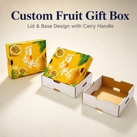Boîte cadeau en carton ondulé imprimée sur mesure pour fruits tropicaux frais, avec couvercle ventilé, vente en gros