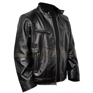 เสื้อแจ็คเก็ตหนังผู้ชายสำหรับฤดูหนาว ผลิตในปากีสถาน คอตั้ง พร้อมโลโก้ด้านหน้า สวมใส่สบาย เหมาะสำหรับกิจกรรมกลางแจ้ง สำหรับผู้ใหญ่ - Product Image 3