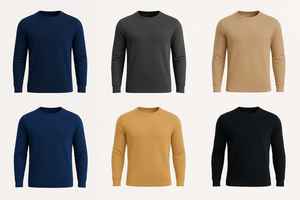 Pull-over à col en O pour hommes, coupe ajustée, manches longues, doux et confortable, vêtements d'hiver, épaisseur fine, vente en gros FOB Bangladesh - Product Image 4