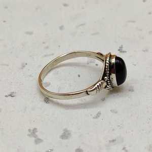 Handcrafted 925 Sterling Silver Bohemian Elegant Bezel <b>Set</b> <b>Ring</b> with Black Onyx Gemstone and Diamond Artisan Jewelry Design - Product Image 2