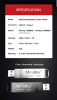 MITREDISK Metal High-Speed USB 3.2 Type-C Flash Drive Baru 256GB/512GB/1TB Garansi 5 Tahun Tanpa Enkripsi Buatan China