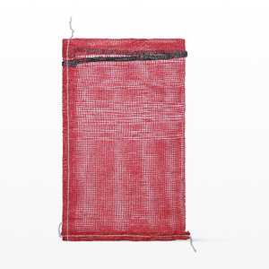 Sacs en filet rouge uni de 10 lb, 1 peck, 11x19, tissés en polypropylène - Product Image 1