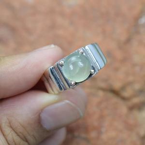 แหวนเงิน prehnite 925หรูหราเครื่องประดับอัญมณีสีเขียวโบฮีเมียนเป็นมิตรกับสิ่งแวดล้อมรูปทรงคริสเตียนของขวัญทางศาสนาผู้หญิง - Product Image 2