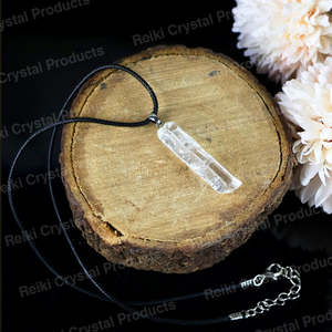สร้อยคอจี้คริสตัลควอตซ์ใสธรรมชาติแบบมีเกลียวสำหรับทุกเพศ - Product Image 4