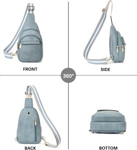 Sac bandoulière élégant en <span class=keywords><strong>cuir</strong></span> pour <span class=keywords><strong>femme</strong></span> avec sangle réglable et fermeture étanche, sac de poitrine, fabricant de sacs à main - Product Image 5