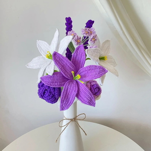 Flor de ganchillo hecha a mano, plantas en maceta, flores artificiales para siempre, regalo para un amigo, perfecto para decoraciones del hogar, OEM hecho en Vietnam - Product Image 3