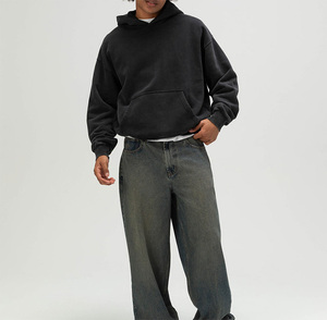 Sweats à capuche d'hiver surdimensionnés 100% coton avec impression numérique, logo personnalisé, taille plus, pull pour hommes - Product Image 5