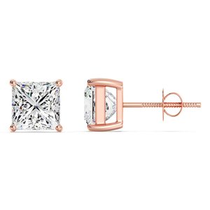 Princess Cut Lab Grown Diamond Stud <b>Earrings</b> - Product Image 6