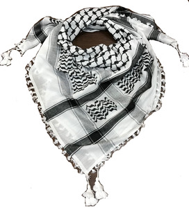 Bufanda de poliéster cuadrada árabe Yashmagh en blanco y negro para musulmanes en diseño inspirado en Palestina de primavera - Product Image 4
