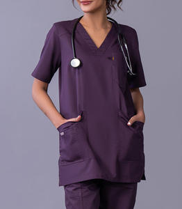 ชุดยูนิฟอร์มพยาบาลแบบสวมใส่สบายสำหรับฤดูร้อน แขนสั้น ผ้าไม่ถักทอ ยืดได้ เหมาะสำหรับโรงพยาบาล ผลิตโดยผู้ผลิตภายใต้แบรนด์ของตนเอง สำหรับทั้งชายและหญิง - Product Image 5