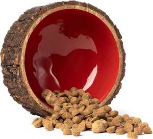 Prix de gros Premium bol pour chien avec écorce en bois extérieur haute qualité nourriture et eau bols pour animaux de compagnie s produits pour animaux de compagnie en bois - Product Image 1