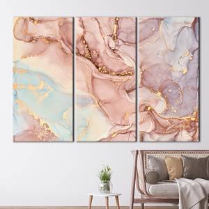 Impression sur toile artistique moderne et scintillante avec un design marbré de luxe, 3P : encadrée style galerie - Product Image 1