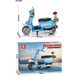 1169 pezzo mattoncini 1/5 arancione blu nuovo Scooter moto blocchi di costruzione per bambini adolescenti regalo di simulazione del motore modello giocattolo in mattoni - Product Image 2