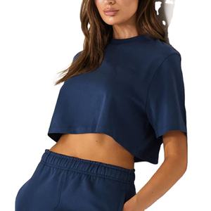 Top corto de verano de algodón 100% para mujer de alta calidad, Top corto ligero y cómodo - Product Image 4