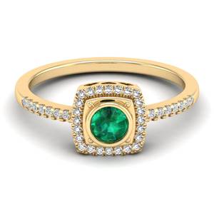 แหวน REYES Timeless ทองคำแท้ 14K ประดับด้วยมอสซาไนต์ GRA Certified ทรงกลมเจียระไนแบบบริลเลียนท์ น้ำหนัก 0.25 กะรัต พร้อมพลอยสีเขียวมรกต - Product Image 6