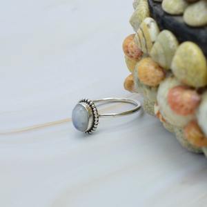 Rainbow Moonstone 925 เงินสเตอร์ลิงแหวนรูปไข่เครื่องประดับHandmade DesignerแหวนมิถุนายนBirthstoneของขวัญวันเกิด - Product Image 3