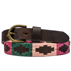 Personalizable ecuestre Equino Polo Cinturón de cuero Hombres Pin Hebilla Grano superior Bordado de cuero Cinturón deportivo Suministros para montar a caballo - Product Image 3