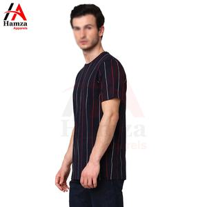 Camiseta de ropa informal para hombre, diseño de forro de Color negro, cuello redondo, tela de 200 Gsm, Material de algodón y poliéster, camisetas para hombre - Product Image 5