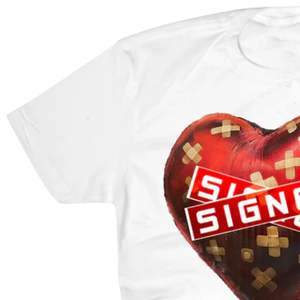 T-shirt à imprimé cœur graphique, manches courtes, col rond, streetwear décontracté, unisexe, en coton, haut tendance - Product Image 4