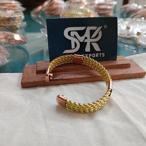 Brazalete de Cobre Trenzado Resistente, Ajustable, Abierto, Artesanal, Ligero, de Dos Tonos, para Hombre y Mujer - Product Image 2