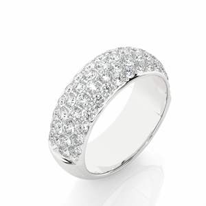 Anillo de Bodas de Diamantes con Corte Redondo y Engaste Pavé para Mujer - Product Image 3