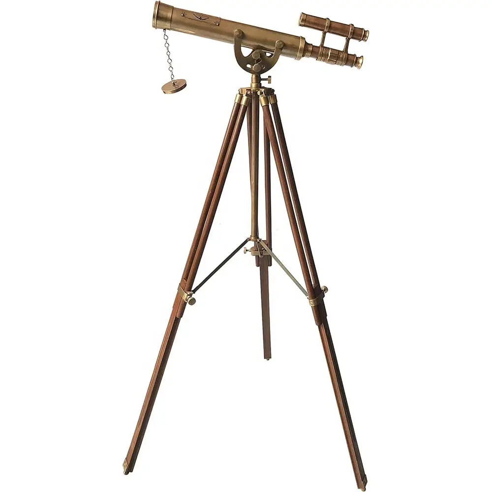 Binóculos ópticos 6" com estojo de couro, telescópio binocular náutico, decoração para casa, latão antigo marinho vitoriano, 6 polegadas