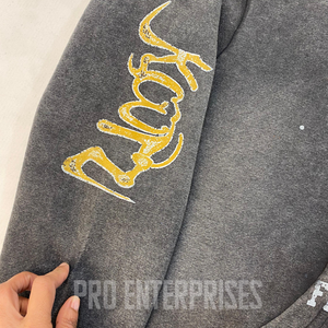 Sweat-shirts et sweats à capuche pour hommes de haute qualité, logo frontal, noir, lavage à l'acide, impression sérigraphique, taille plus, sweat à capuche respirant - Product Image 2