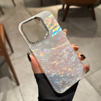 Coque de téléphone de luxe scintillante laser colorée effet rêveur pour iPhone 15 11 12 13 14 Pro Max X XS XR – Housse de protection transparente lisse et brillante