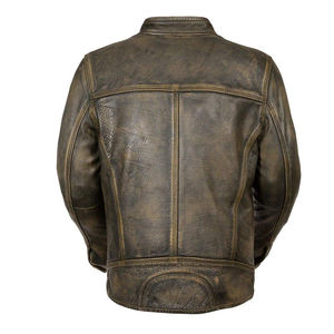 Veste d'hiver imperméable en cuir véritable enduit de toile, col montant, coupe ajustée pour homme, grande taille, fabrication en usine, vente la plus vendue - Product Image 2