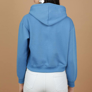 Sweats à capuche courts pour femmes de la meilleure qualité Nouveau dernier design avec cordon de serrage respirant Logo avant du col à capuche-Prix! - Product Image 4