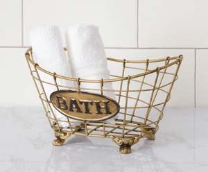 Newest copper <b>bath</b> wire basket fruits vegetable eggs laundry <b>storage</b> basket household for bedroom clothes home kitchen wholesale - Product Image 2