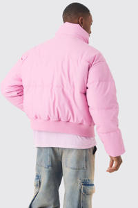 Nouveau Style Logo Personnalisé Boxy Mat PU Col Entonnoir Doudoune Veste En Rose Coupe-Vent Chaud Hiver Extérieur Matelassé Vers Le Bas Vestes Pour Hommes - Product Image 2