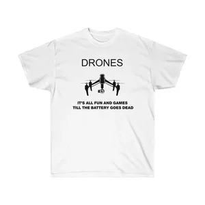 เสื้อยืด unisex ultra Drone สนุกและเล่นเกมจนแบตเตอรี่ตาย-สำหรับนักบินและผู้ที่ชื่นชอบโดรน - Product Image 1