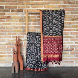 Sari de Seda Suave Banarasi Premium VASTRA COTTAGE, Tejido Jaal con Hilo Plateado, Pallu Tejido Enriquecido, Ropa Festiva con Blusa Lisa - Product Image 5