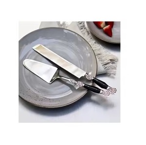 Hermoso juego de servidor de pastel de Metal elegante cuchillo de postre Recepción de boda cocina comedor vajilla herramienta de pastelería - Product Image 4