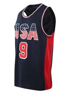 Haut sans manches de maillot de basket-ball à impression numérique pour hommes avec logo USA 100% polyester à séchage rapide et respirant - Product Image 6