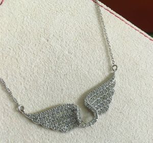 Collar con colgante de ala de ángel de plata de ley con diamante blanco natural tallado de 1.23 ct, cadena de eslabones moderna, moda femenina - Product Image 3