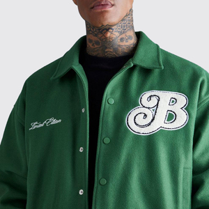 Veste d'hiver en laine 100% brodée OEM pour hommes grande taille veste Lettermen universitaire brodée personnalisée meilleure veste personnalisée - Product Image 3