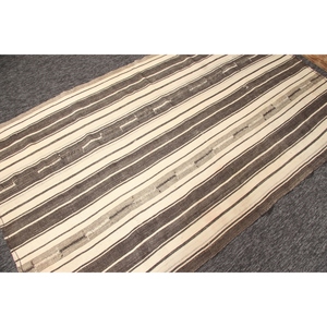 Alfombra Vintage KLM de 4.6x7.9 pies (140x240 cm), Alfombra Turca a Rayas Beige - Product Image 3