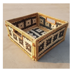 Bandejas de ratán hechas a mano de Vietnam para servir y almacenar en la cocina, cesta organizadora ecológica para el hogar - Product Image 3