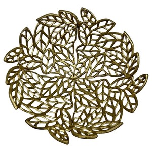 Frutero decorativo de hoja de aluminio dorado, centro de mesa de Metal hecho a mano, decoración de mesa, hogar, sala de estar, cocina, comedor, acento - Product Image 5
