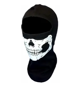 Masker Wajah Balaclava musim dingin pria, masker Ninja Ski bulu domba dingin bahan kustom bersirkulasi