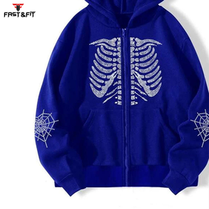 Nuevo diseño Color sólido Diseño de logotipo de alta calidad sudaderas con capucha para hombres Sudaderas con diamantes de imitación Hecho en Pakistán - Product Image 3