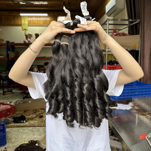 Bouncy Bone Straight 100% Vietnamese Non-Remy Human Hair 190% Density 52cm <b>Head</b> Size Female Machine Weft Hair Bundles - Product Image 1