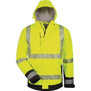 Melvin <b>High</b>-<b>Visibility</b> Yellow/Black <b>Softshell</b> <b>Jacket</b> with Reflective Stickers & Lights ELYSEE Promotional Product - Product Image 1