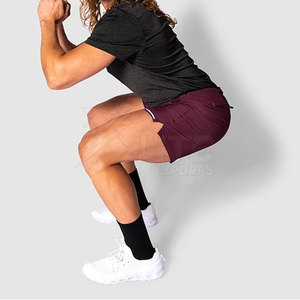 Shorts de sport légers, respirants, solides et à séchage rapide pour hommes, entraînement athlétique, fitness, course à pied, entraînement, taille à cordon, poches - Product Image 2