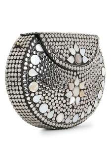 Clutch Bag in Attractive <b>Silver</b> Color Woman's Clutches Premium Metal Beaded Ladies Clutch <b>Handbag</b> BY HF CRAFTS - Product Image 2