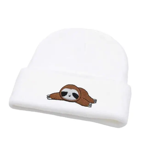 Bonnet d'hiver Jacquard personnalisable chaud tricoté Logo chapeau dessin animé motif Camouflage doux confortable accessoire de voyage d'affaires - Product Image 1