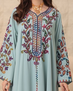Robe abaya de luxe en satin, manches à volants, petite soie personnalisable, vêtements islamiques pour femmes, musulmans traditionnels, vente en gros - Product Image 3